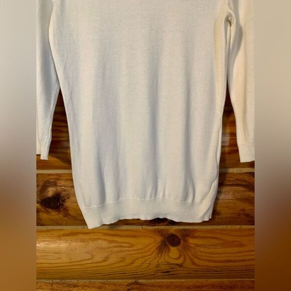 Worthington Cream Boatneck 3/4 Sleeve Sweater with Ripple Detail on Coll… - Picture 4 of 9